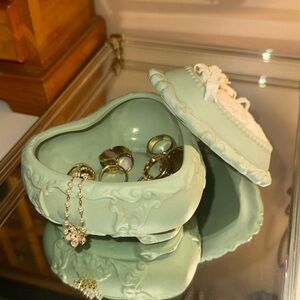 Heart-Shaped Jewelry Box with Rings